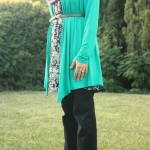 zeena teal tie shrug