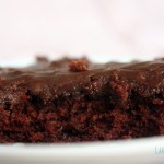 chocolate sheet cake slice