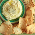artichoke hummus with pita chips