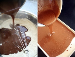 pouring chocolate
