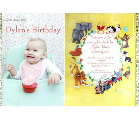 Little Golden Book Birthday Invite