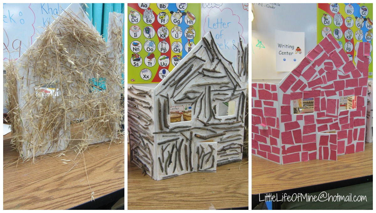 three little pigs houses template